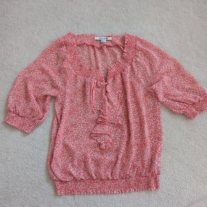 Women's Pink Ruffle Top